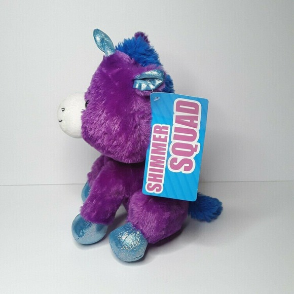 Kellytoy Shimmer Squad Sugar Loaf Unicorn Pegasus Purple Blue Plush Stuffed Toy - Picture 2 of 6